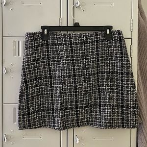 Black & White Plaid Mini Skirt